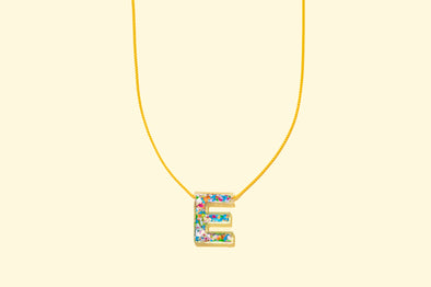 Colorful Confetti Letter Necklaces