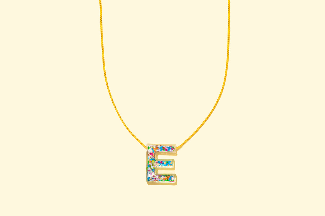 Colorful Confetti Letter Necklaces