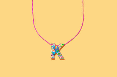 Colorful Confetti Letter Necklaces