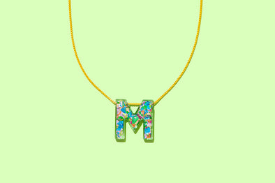 Colorful Confetti Letter Necklaces