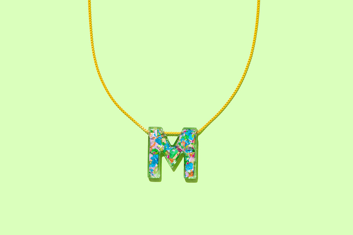 Colorful Confetti Letter Necklaces