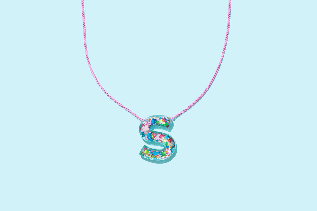 Colorful Confetti Letter Necklaces