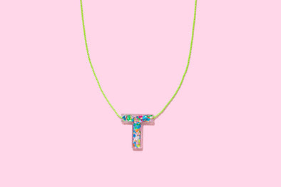 Colorful Confetti Letter Necklaces