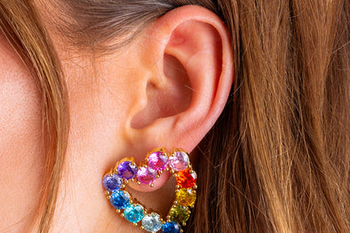 Katie Colorful Heart Earrings