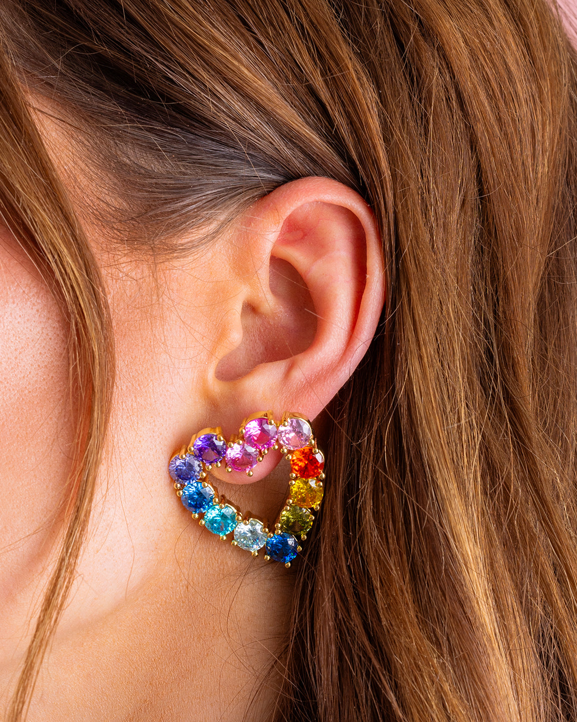 Katie Colorful Heart Earrings