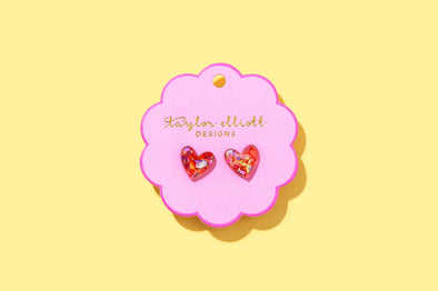 Confetti Heart Stud