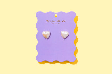 Meredith Pearl Heart Stud