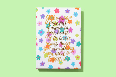 God + Dreams Floral Notebook