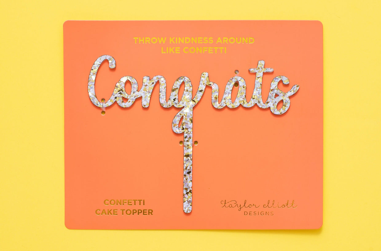 Congrats Pearl Cake Topper