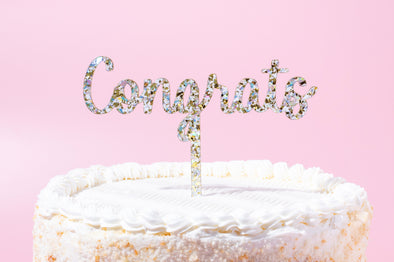 Congrats Pearl Cake Topper