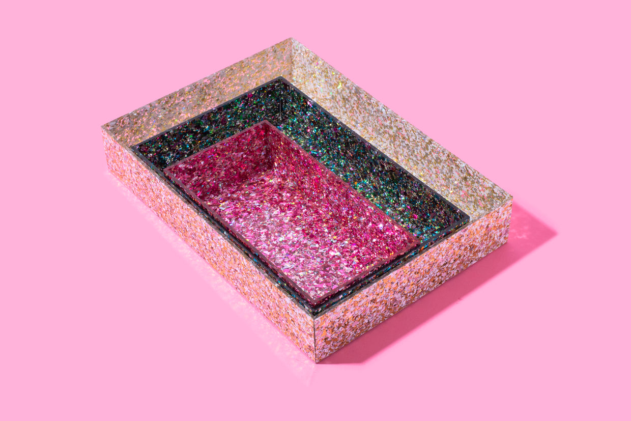 Pink Confetti Tray SM