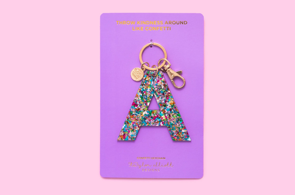 Colorful Confetti Letter Keychains