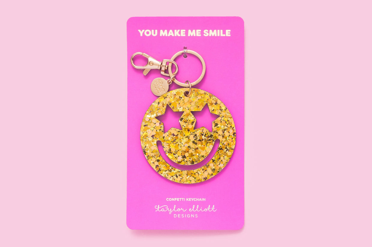 Smiley Stars Confetti Keychain