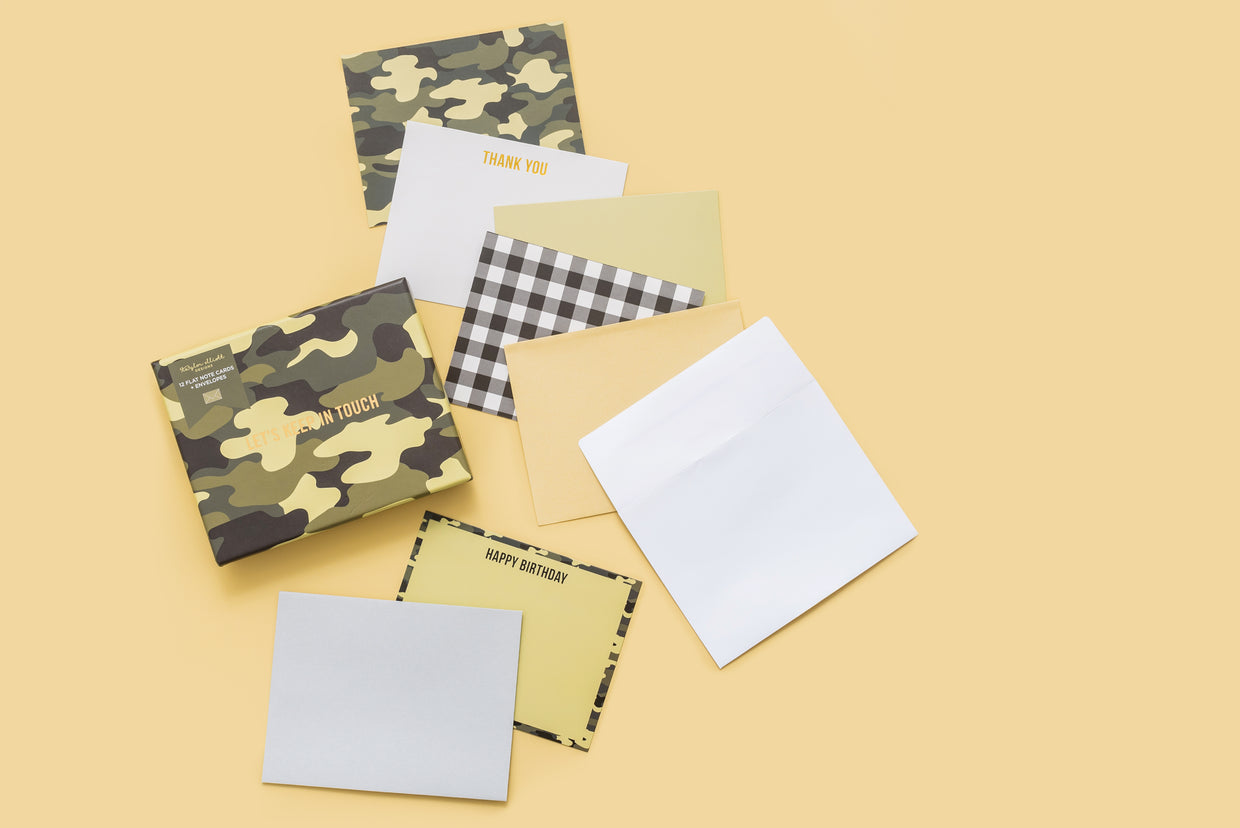Camo + Gingham Boxed Note Cards