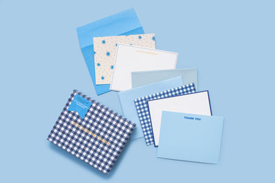 Gingham + Stars Boxed Note Cards