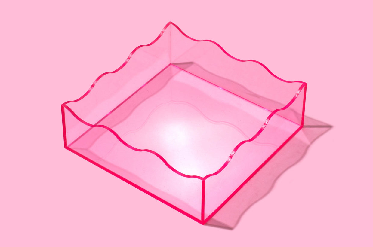 Light Pink Square Wavy Tray