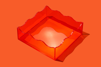 Orange Square Wavy Tray