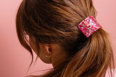 Pink Confetti Ponytail Cuff