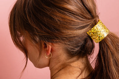 Gold Confetti Ponytail Cuff