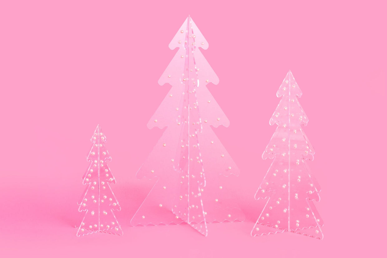 Clear Acrylic Trees with Pearls