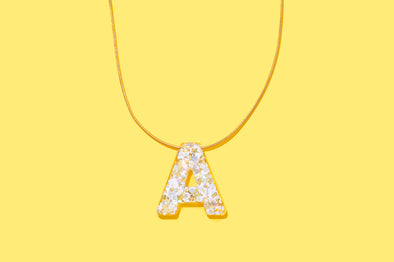 Pearl Confetti Letter Necklaces