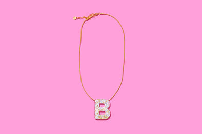 Pearl Confetti Letter Necklaces