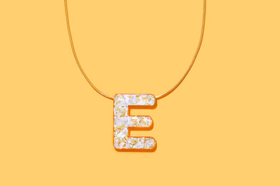 Pearl Confetti Letter Necklaces