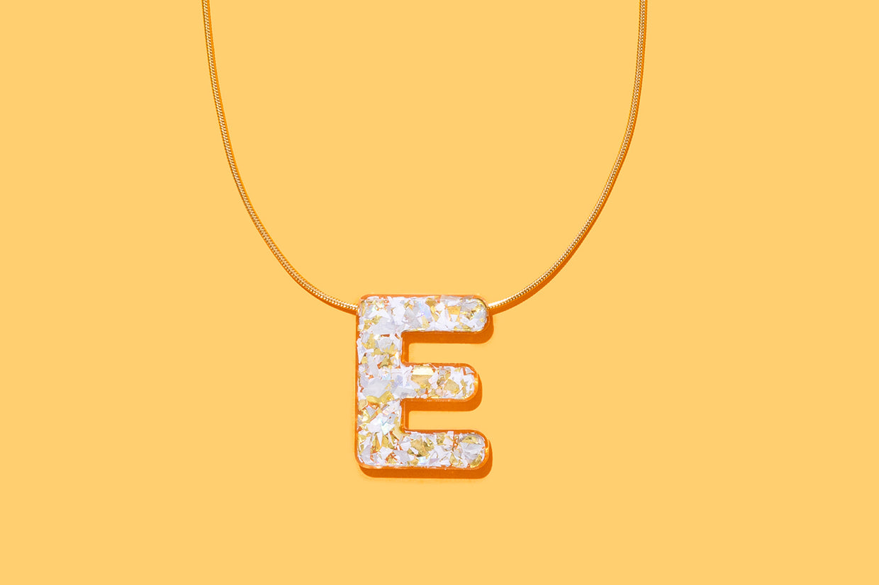 Pearl Confetti Letter Necklaces