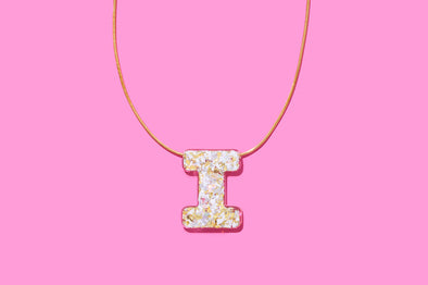 Pearl Confetti Letter Necklaces