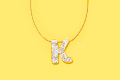 Pearl Confetti Letter Necklaces