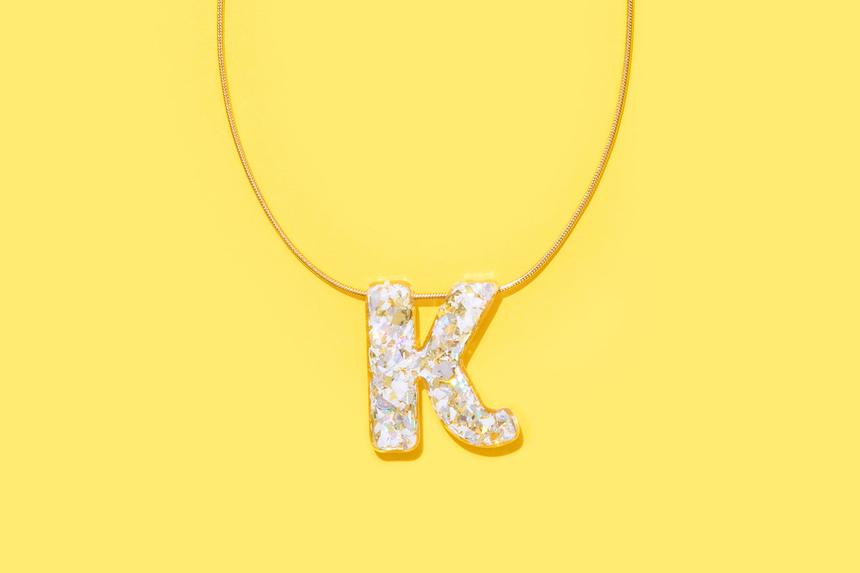 Pearl Confetti Letter Necklaces