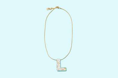 Pearl Confetti Letter Necklaces