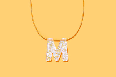 Pearl Confetti Letter Necklaces