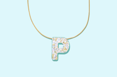 Pearl Confetti Letter Necklaces