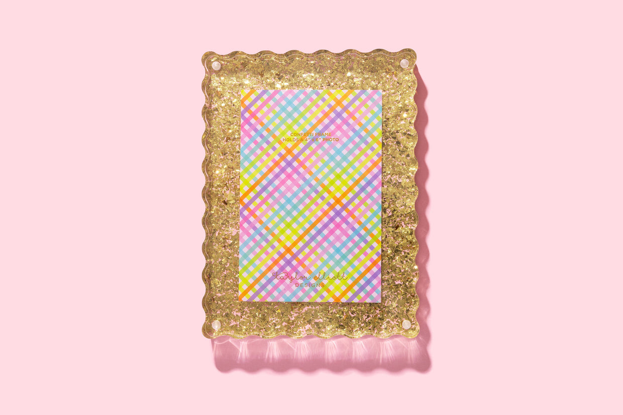 Gold Confetti Frame Medium
