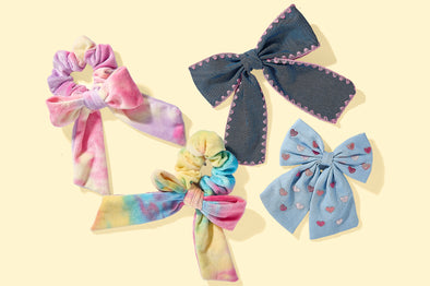 For Fun - Dark Chambray Hair Bow
