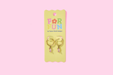 For Fun - Maxie Pink Huggie Earrings