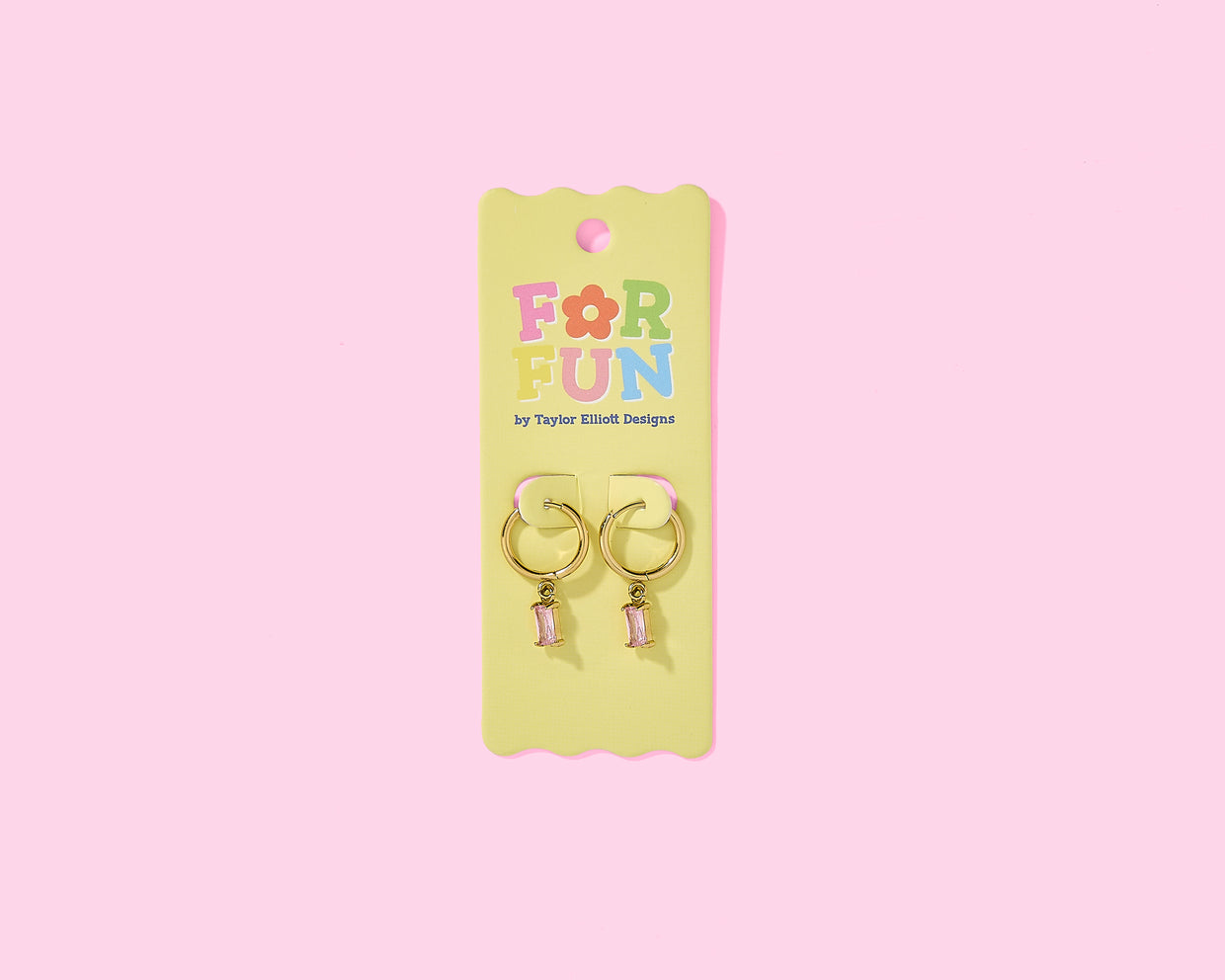 For Fun - Maxie Pink Huggie Earrings