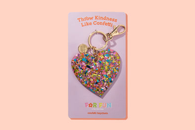 For Fun - Happy Confetti Heart Keychain