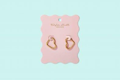 Josephine Heart Huggie Earrings