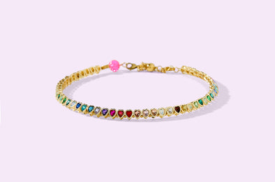 Amore Rainbow Hearts Choker Necklace