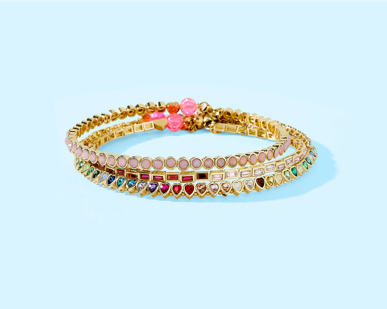 Amore Rainbow Hearts Choker Necklace