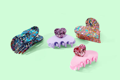 For Fun - Pink Heart Confetti Clip