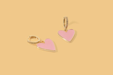 Jane Heart Huggie Earrings