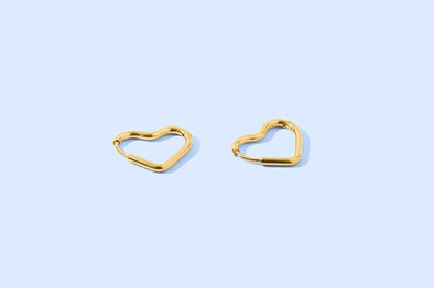 Josephine Heart Huggie Earrings