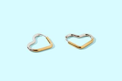 Florence Heart Huggie Earrings