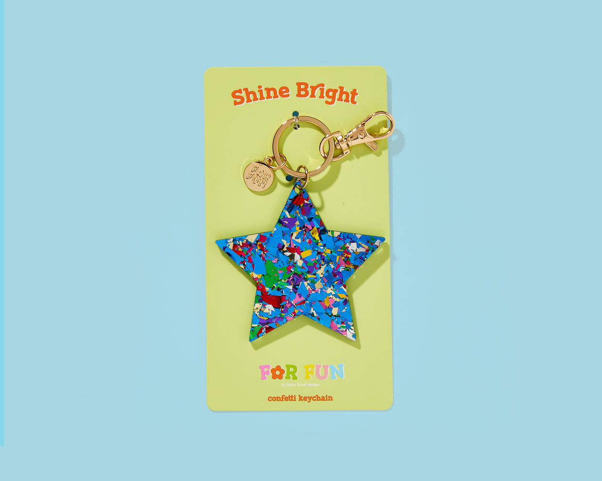 For Fun - Blue Confetti Star Keychain