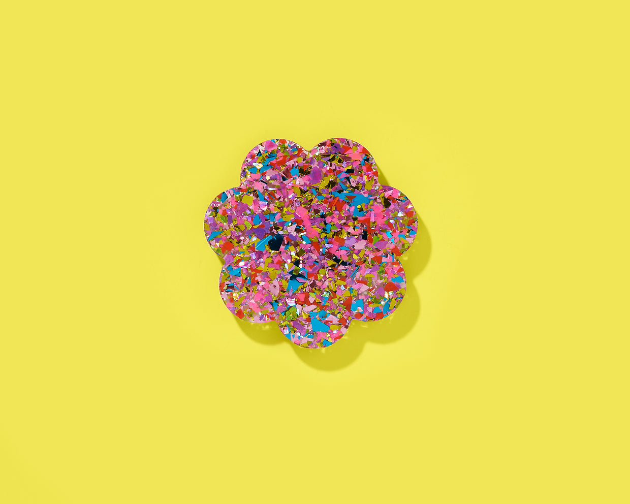For Fun - Happy Confetti Scallop Coaster
