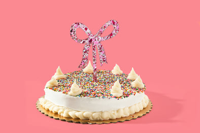 For Fun - Pink Bow Confetti Cake Topper