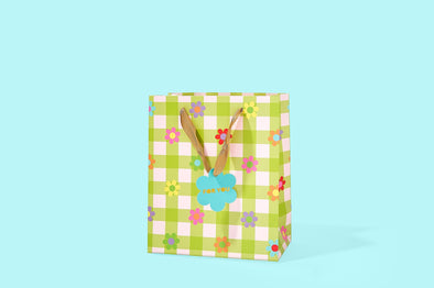 Gingham Flowers Gift Bags (3 sizes)